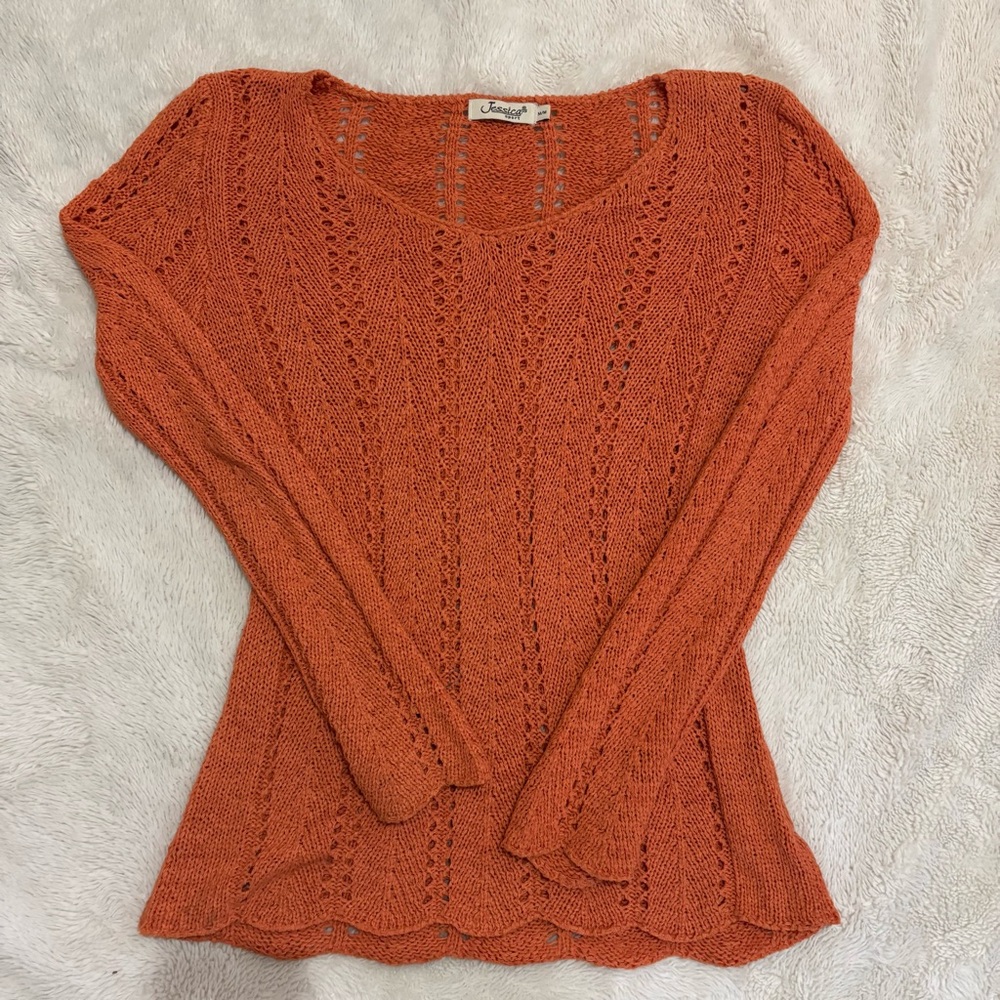 Vintage Y2K orange knit top